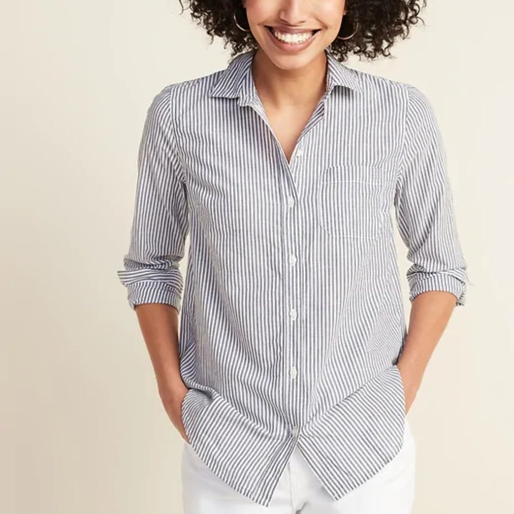 Classic Button-Front Shirt for Women